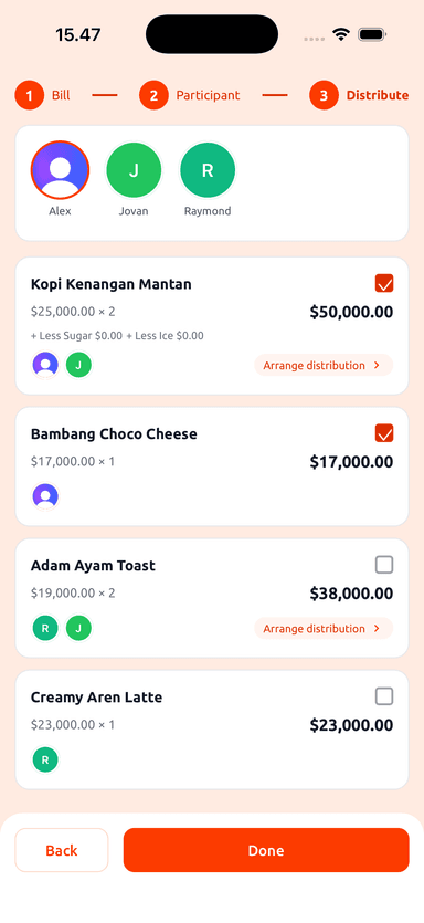 Spliteroo distribute items